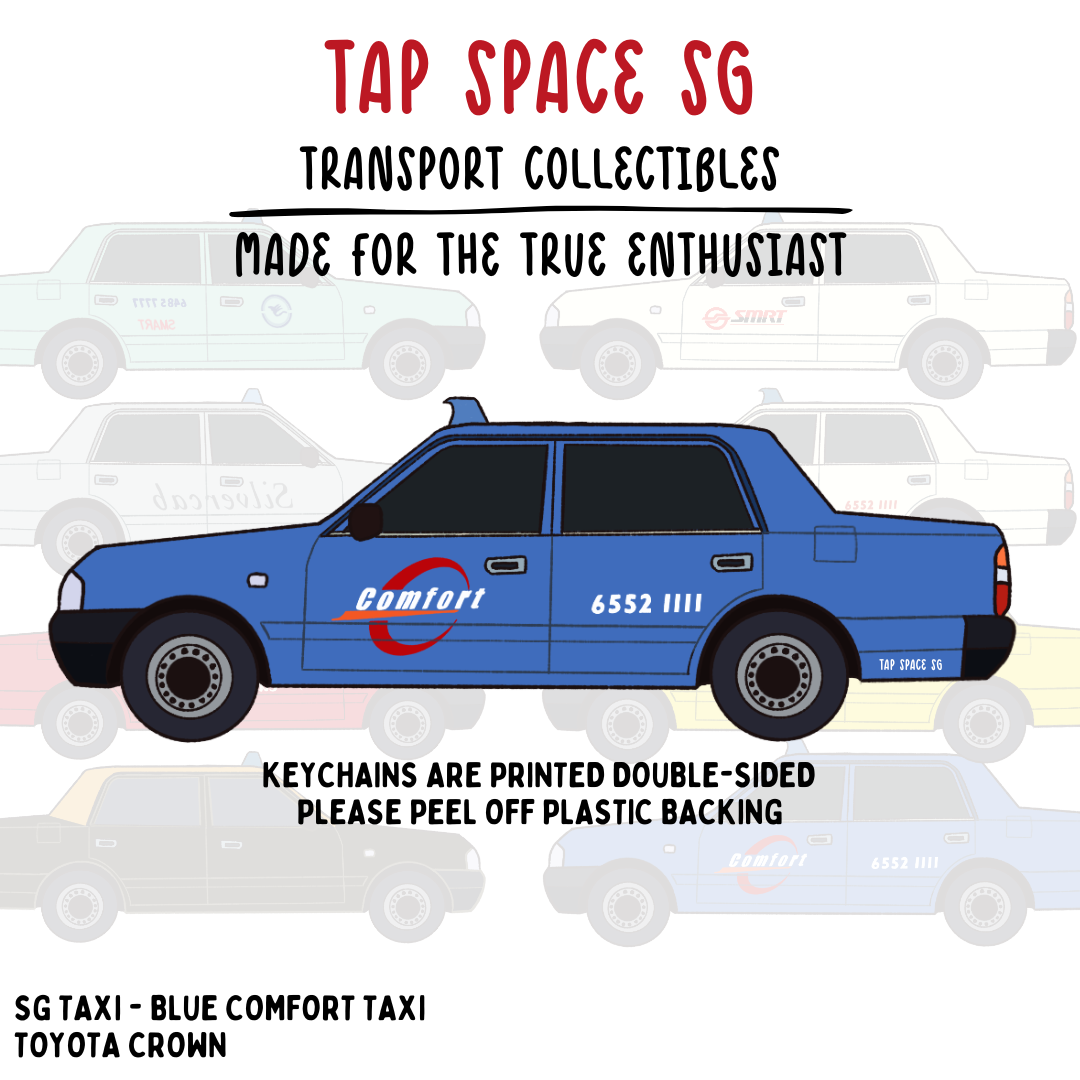 The SG Blue Comfort Taxi Keychain