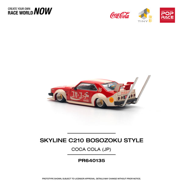 [POP RACE] 1:64 Nissan Skyline C210 Kaido Racer (Bosozoku Style) - Coca Cola JP