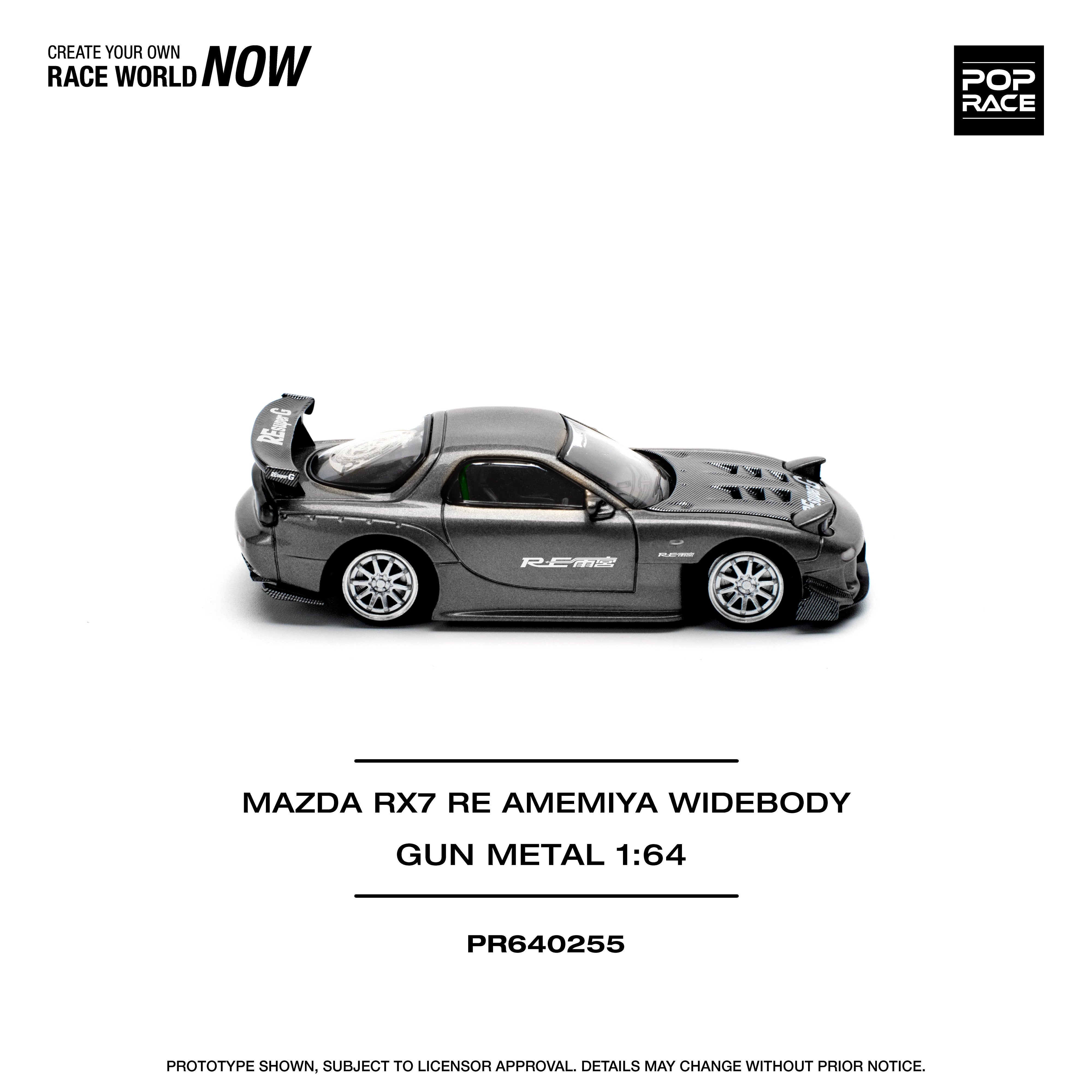 [POP RACE] 1:64 Mazda RX7 RE-Amemiya - Gun Metal