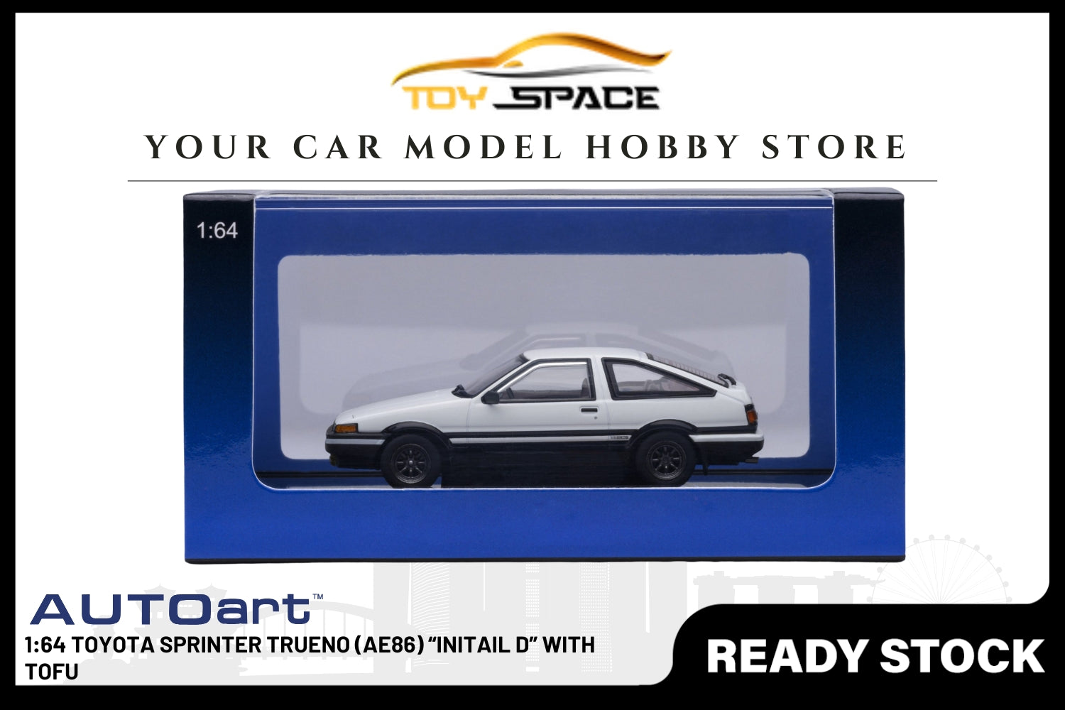 [AUTOART] 1:64 Toyota Sprinter Trueno (AE86) “INITIAL D” With Tofu