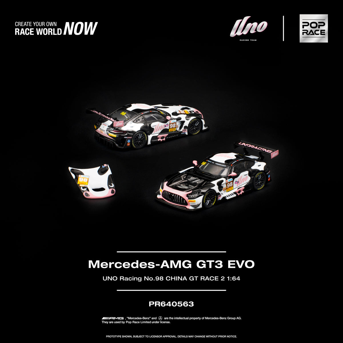 [POP RACE] 1:64 Mercedes-Amg GT3 Evo Uno Racing NO.98 China GT Race 2 "Momo"