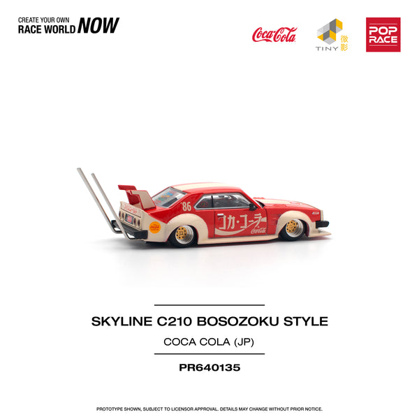 [POP RACE] 1:64 Nissan Skyline C210 Kaido Racer (Bosozoku Style) - Coca Cola JP