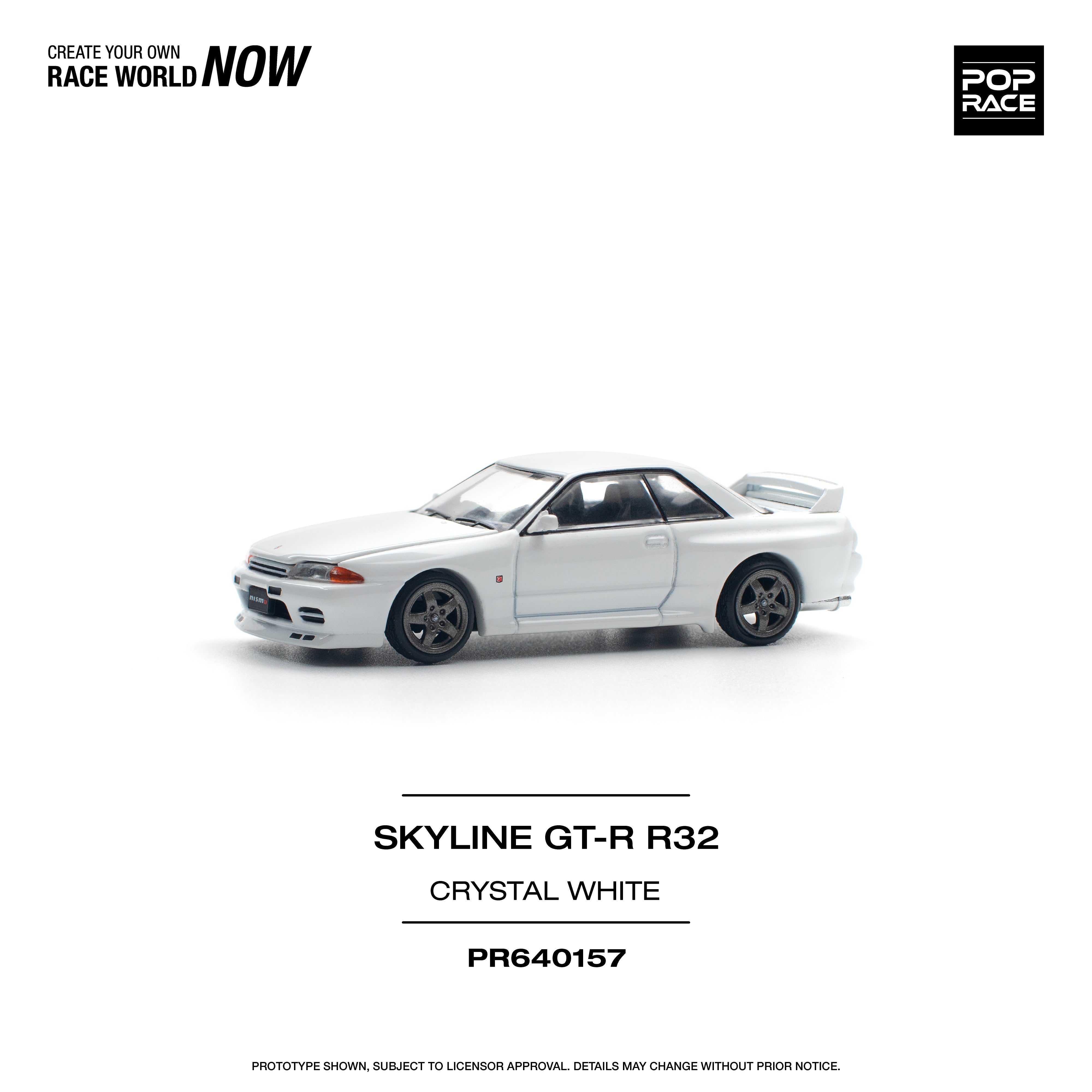 [POP RACE] 1:64 Nissan Skyline GT-R R32 - Crystal White