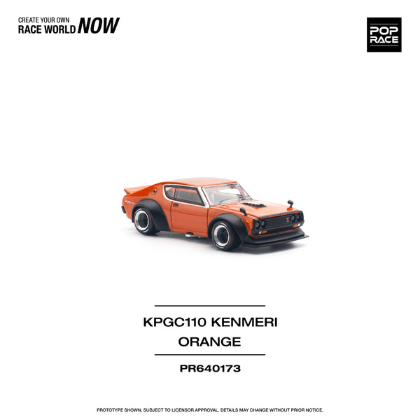 [POP RACE] 1:64 Skyline GT-R V8 Drift (Kenmeri) Orange