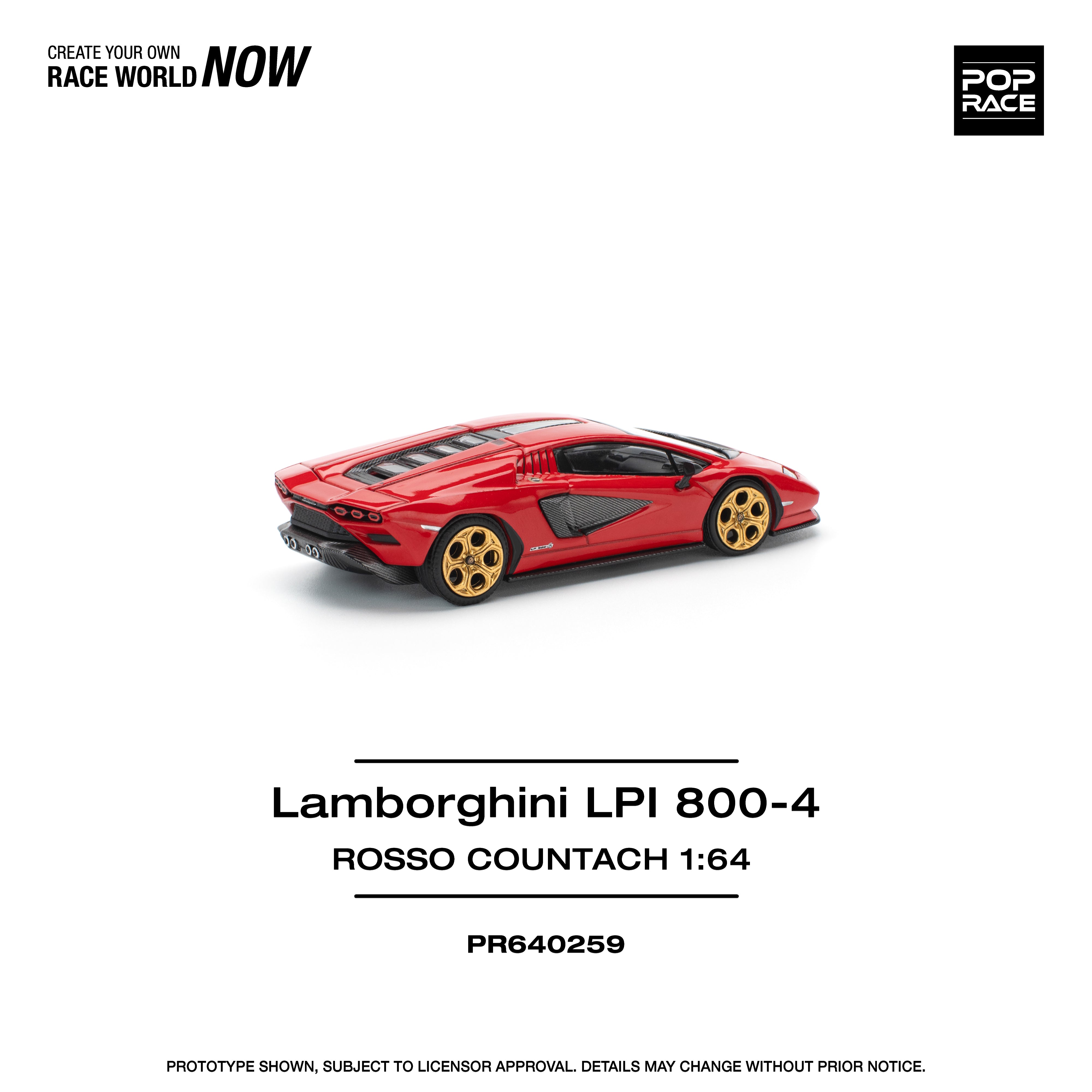 [POP RACE] 1:64 Lamborghini Countach LPI-800 - Rosso