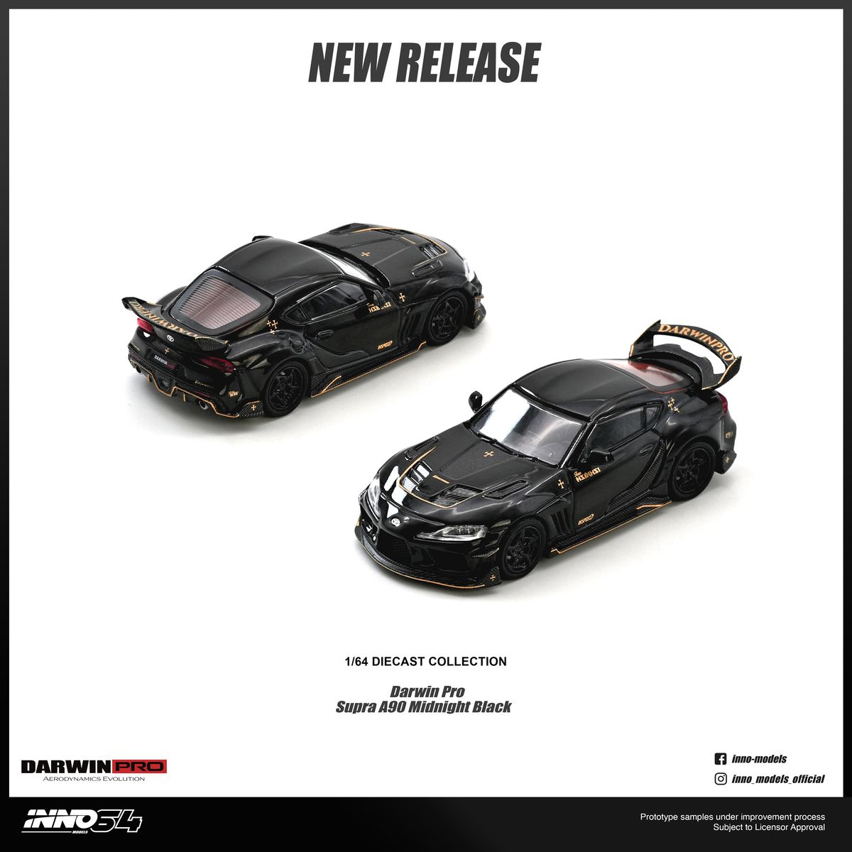 [INNO64] Darwin Pro Supra A90 Gloss Black - Toy Space Diecast Online Store Singapore