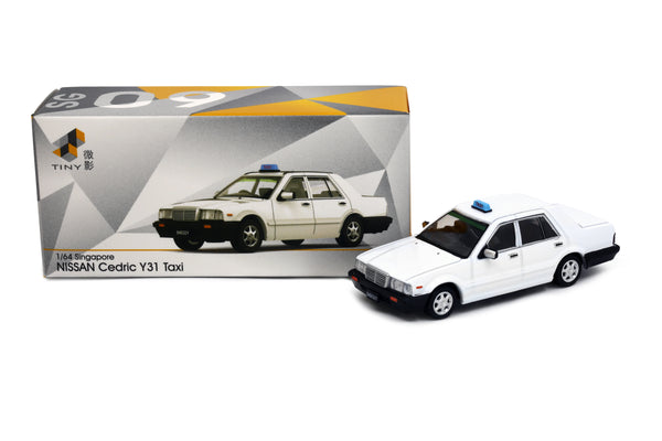 [TINY] SG09 Diecast - Singapore Nissan Cedric Y31 Taxi White