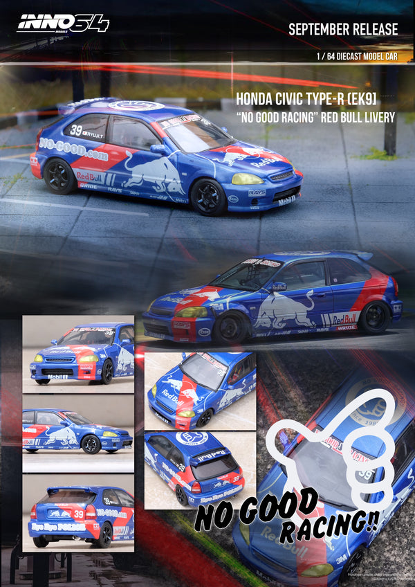 Inno64 Honda Civic Type-R (EK9) "NO GOOD RACING" Red Bull Livery