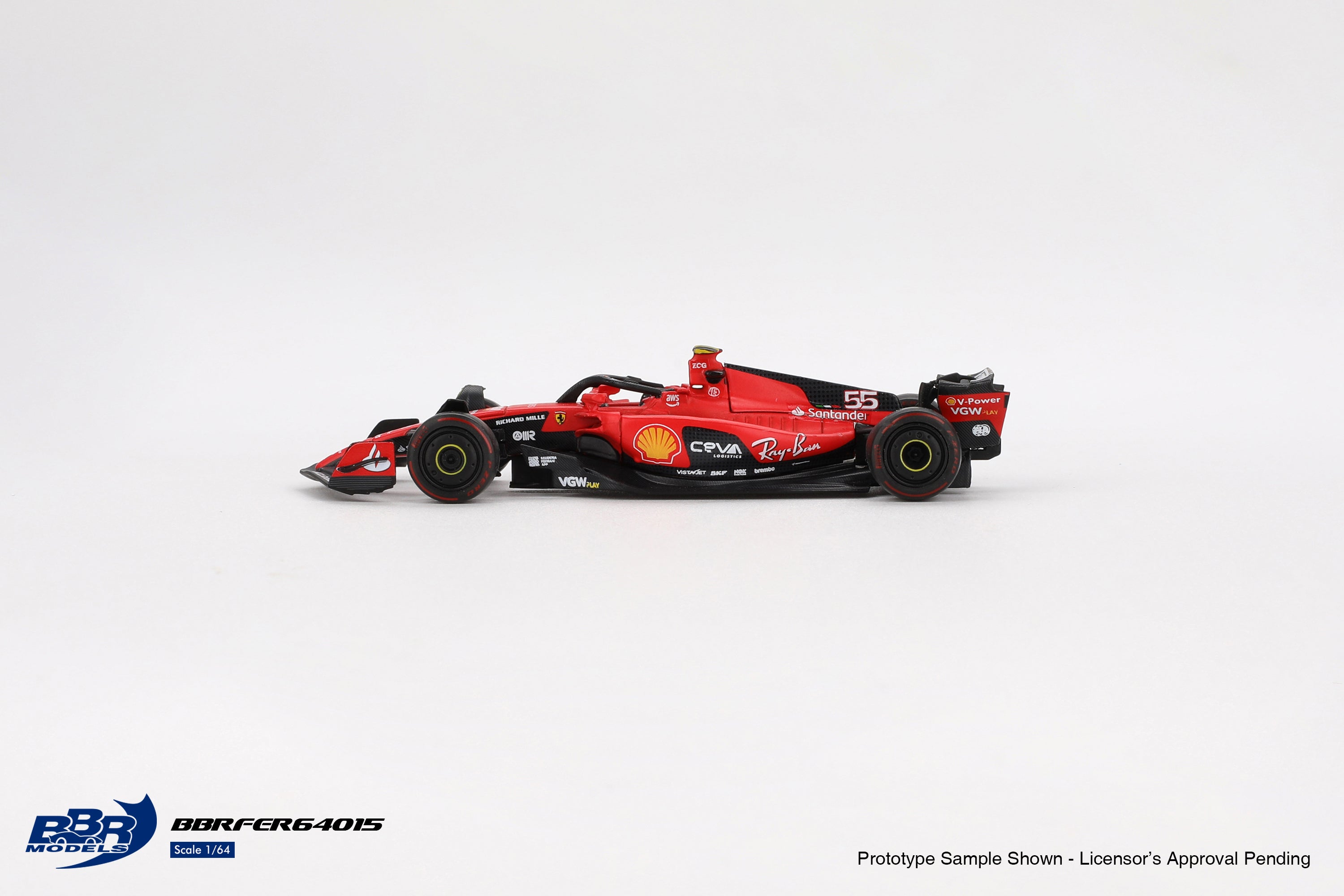 [BBR MODELS] 1:64 Ferrari SF23 #55 C. Sainz 2023 Bahrain GP