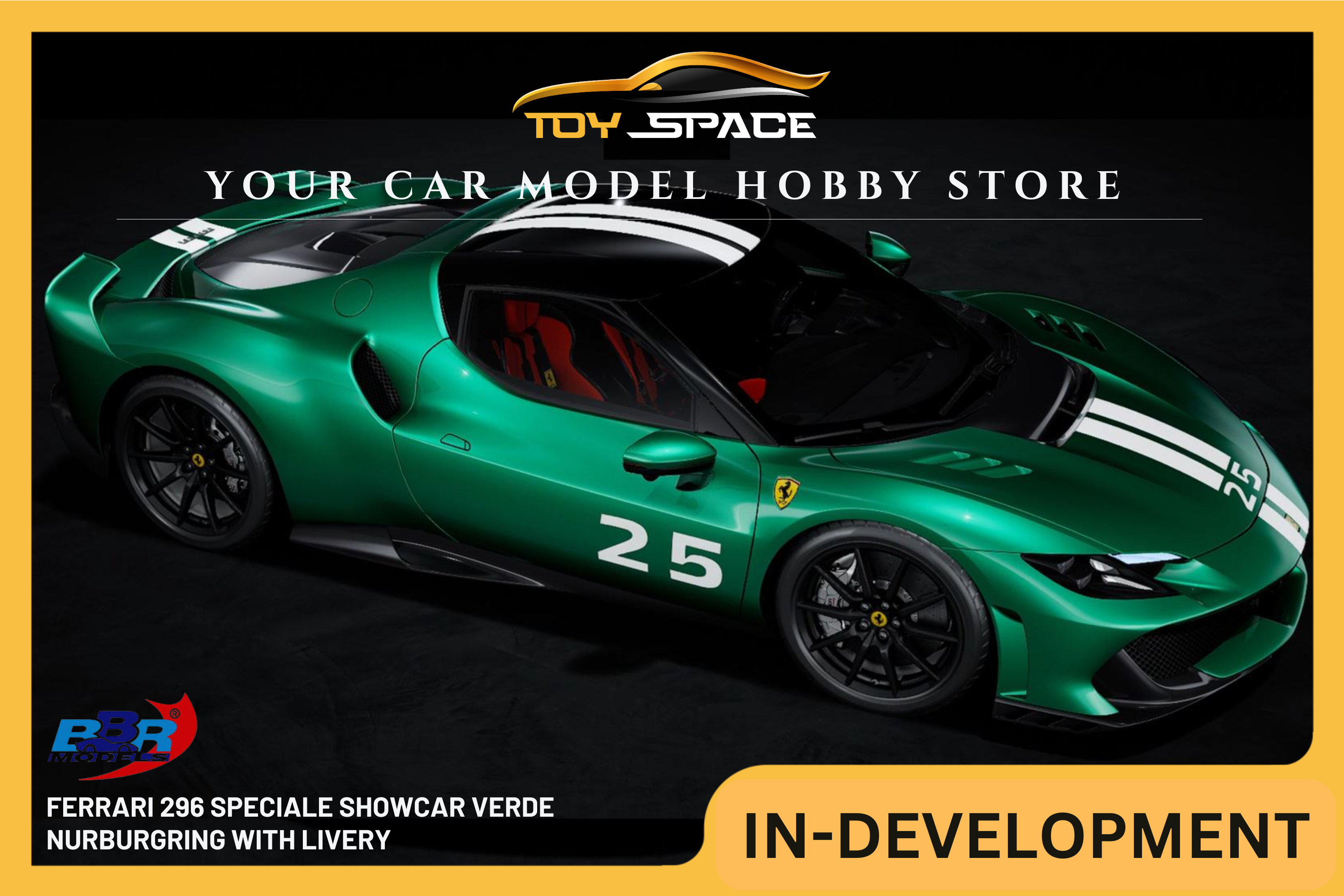 [BBR MODELS] 1:18 Ferrari 296 Speciale Showcar Verde Nurburgring With Livery