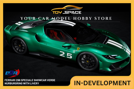 [BBR MODELS] 1:18 Ferrari 296 Speciale Showcar Verde Nurburgring With Livery - Toy Space Diecast Online Store Singapore