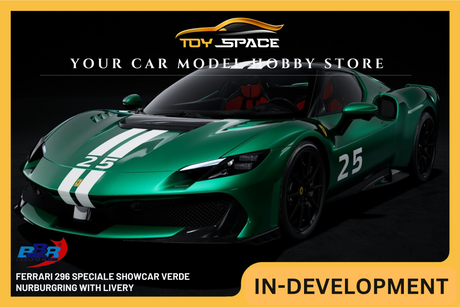 [BBR MODELS] 1:18 Ferrari 296 Speciale Showcar Verde Nurburgring With Livery - Toy Space Diecast Online Store Singapore