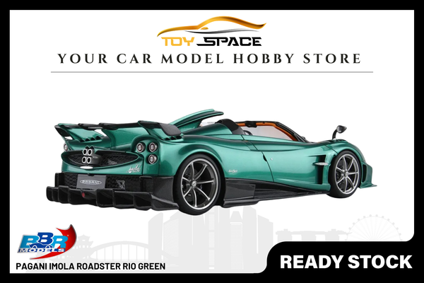 [BBR MODELS] 1:18 Pagani Imola Roadster Rio Green - Toy Space Diecast Online Store Singapore