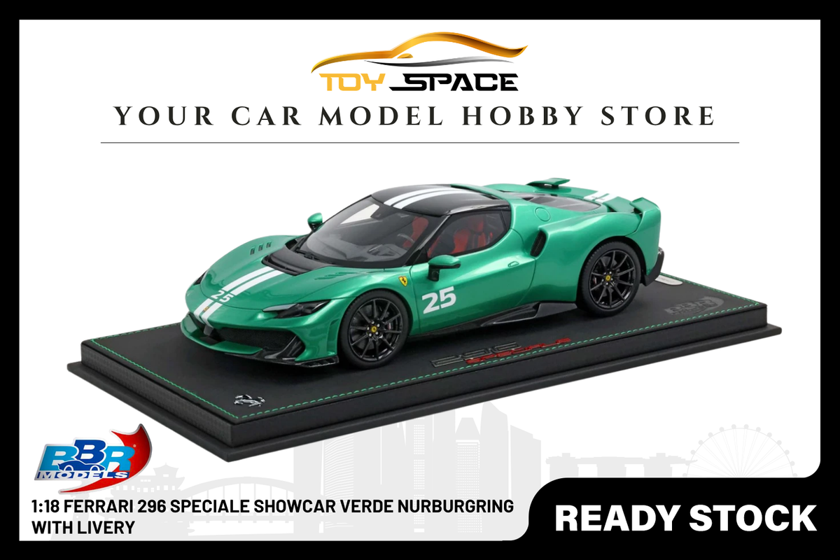 [BBR MODELS] 1:18 Ferrari 296 Speciale Showcar Verde Nurburgring With Livery