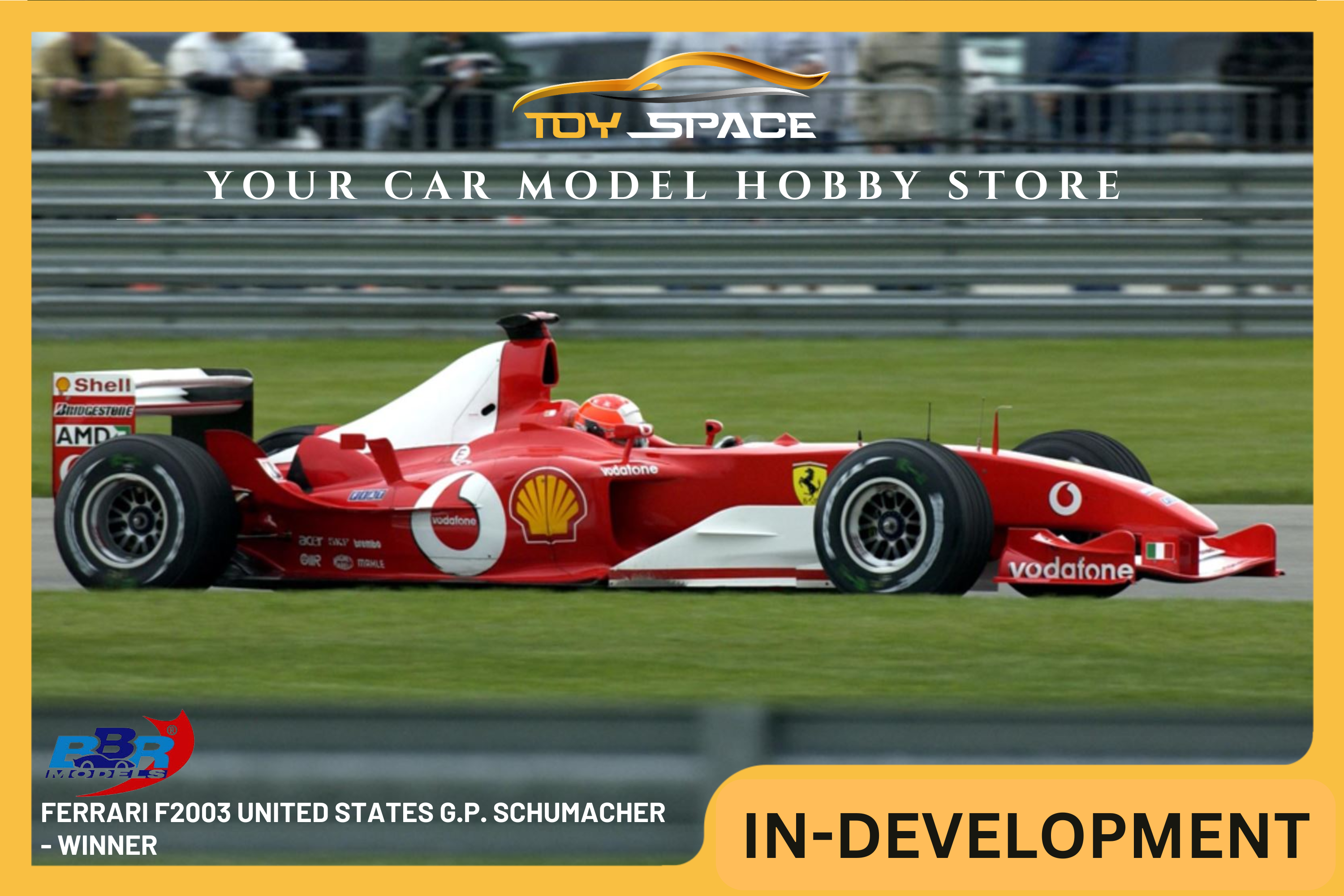 [BBR MODELS] 1:18 Ferrari F2003 United States G.P. Schumacher - Winner