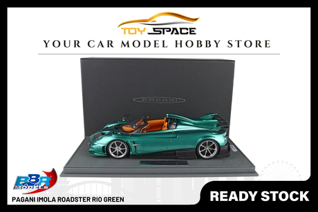 [BBR MODELS] 1:18 Pagani Imola Roadster Rio Green - Toy Space Diecast Online Store Singapore