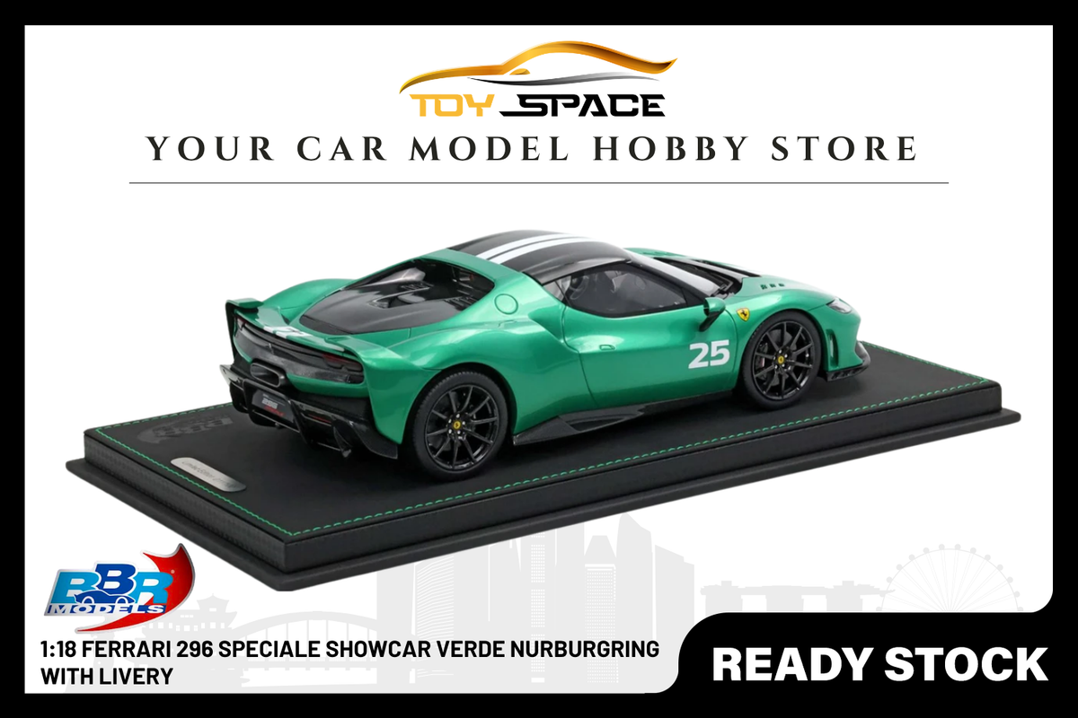 [BBR MODELS] 1:18 Ferrari 296 Speciale Showcar Verde Nurburgring With Livery
