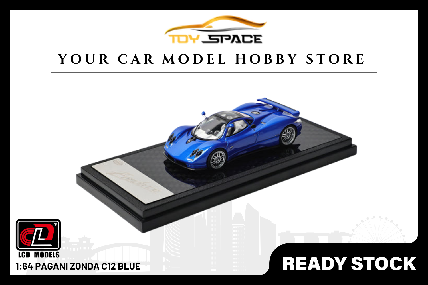 [LCD] 1:64 Pagani Zonda C12 Blue - Toy Space Diecast Online Store Singapore