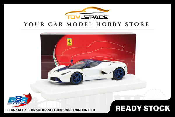 [BBR MODELS] 1:18 Ferrari LaFerrari Bianco Birdcage Carbon Blu
