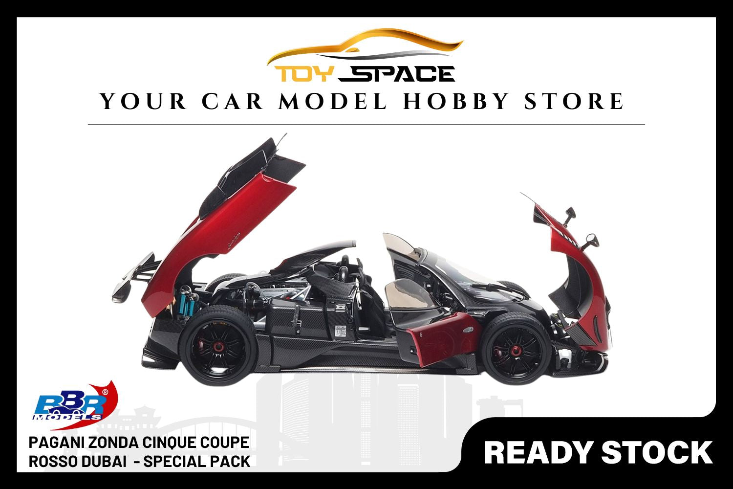 [BBR MODELS] 1:18 Pagani Zonda F Diecast Rosso Monza - Special Pack