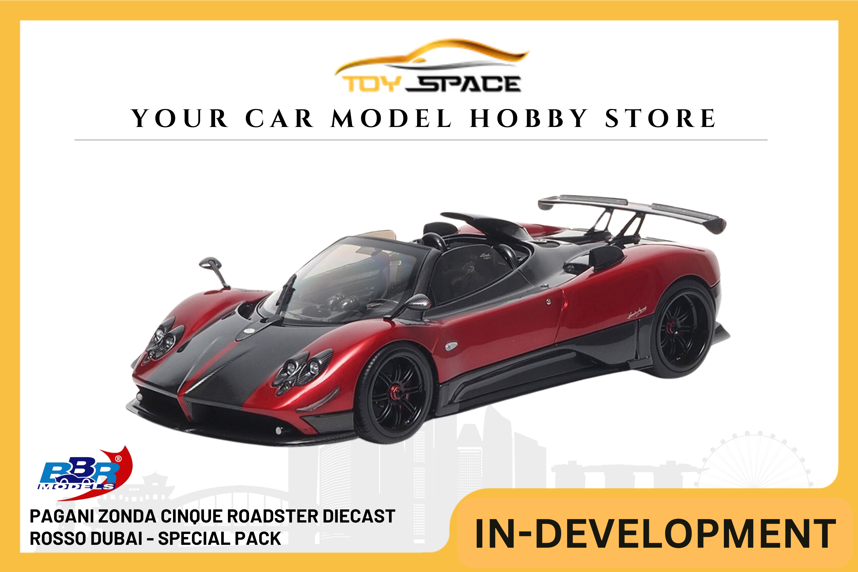 [BBR MODELS] 1:18 Pagani Zonda F Diecast Rosso Monza - Special Pack