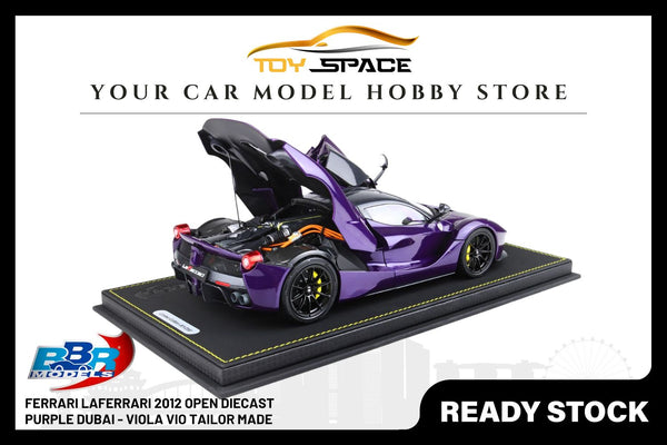 [BBR MODELS] 1/18 Ferrari LaFerrari 2012 Apribile Diecast [SPECIAL PACK] Purple Dubai- Viola Vio Showcase Included