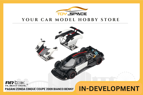 [AR BOX] 1:64 Pagani Zonda Cinque Coupe 2009 Bianco Benny - Toy Space Diecast Online Store Singapore