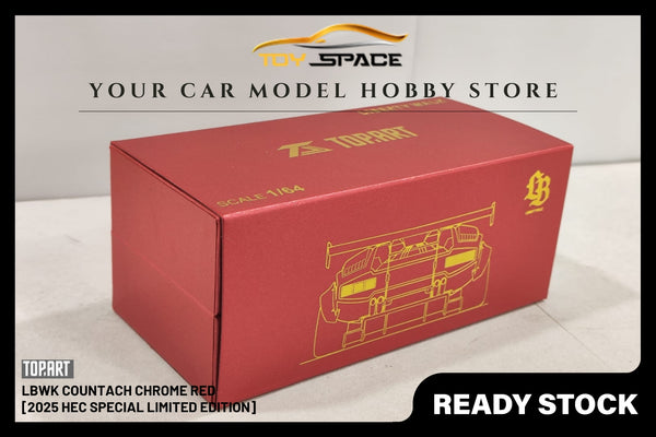[TOPART] 1:64 LBWK Countach Chrome Red [2025 HEC Special Limited Edition]