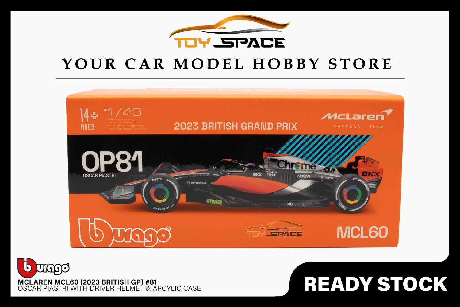 Bburago 1:43 McLaren F1 MCL60 (2023) #81 Oscar Piastri