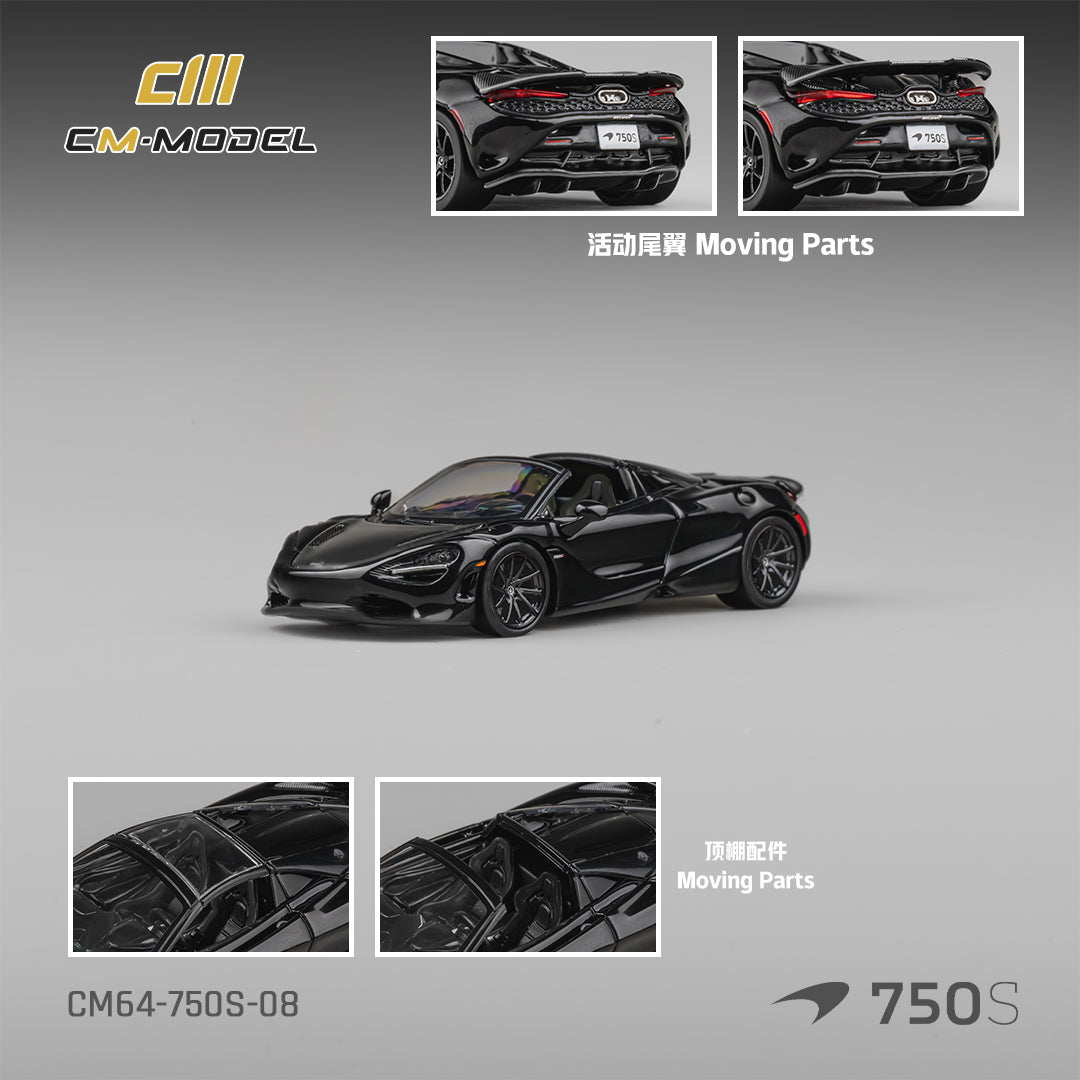 [CM MODEL] 1:64 Mclaren 750S Spider Onyx Black