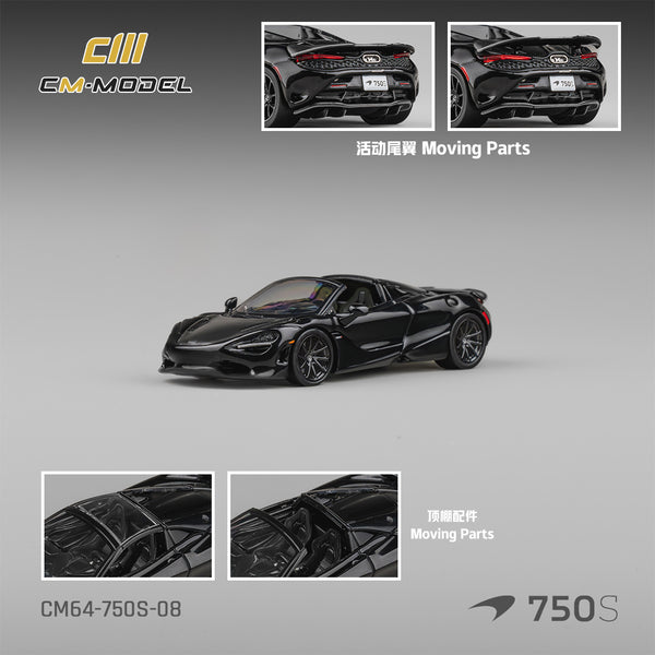 [CM MODEL] 1:64 Mclaren 750S Spider Onyx Black