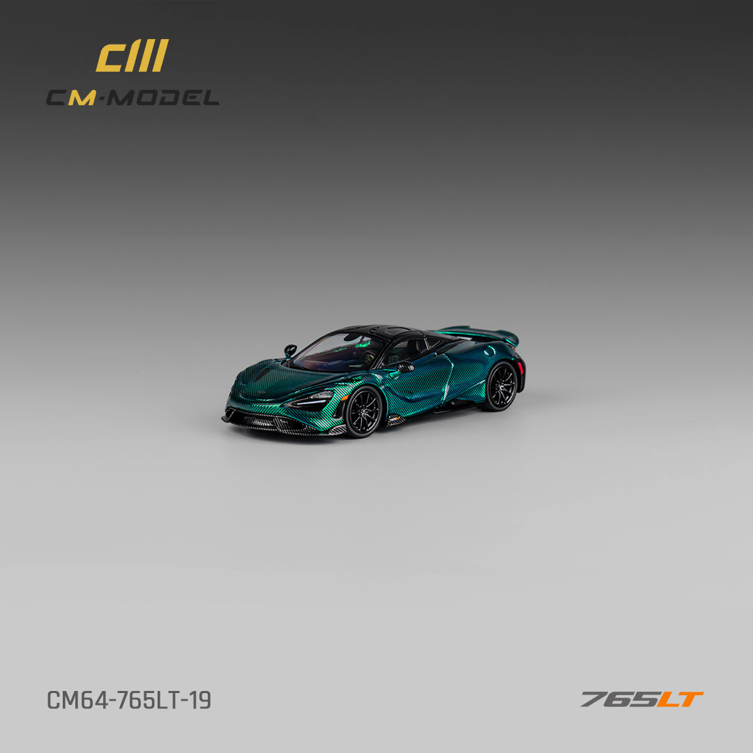 [CM MODEL] 1:64 Mclaren 765LT Chrome Green Full Carbon