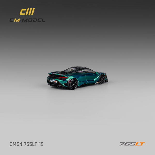 [CM MODEL] 1:64 Mclaren 765LT Chrome Green Full Carbon