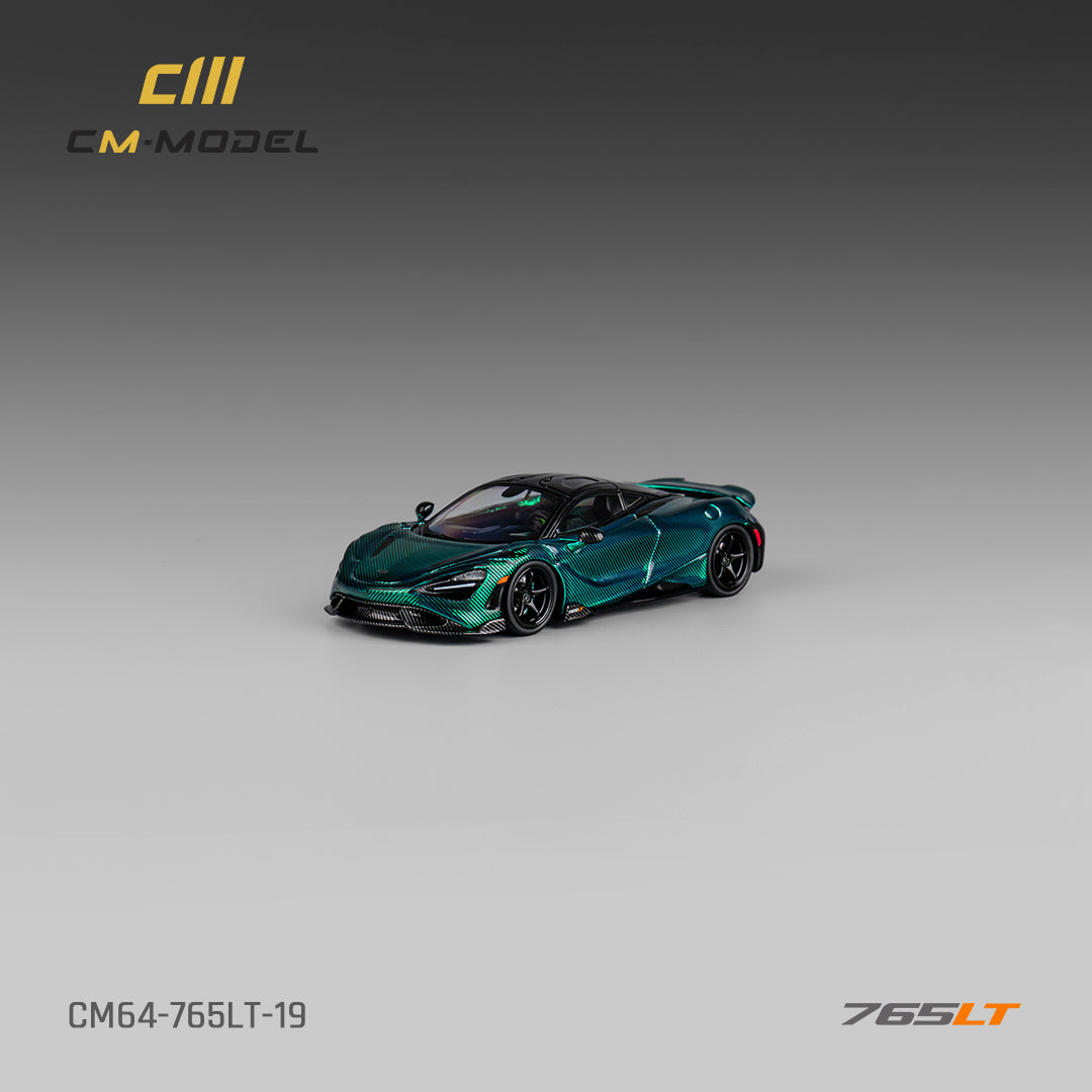 [CM MODEL] 1:64 Mclaren 765LT Chrome Green Full Carbon