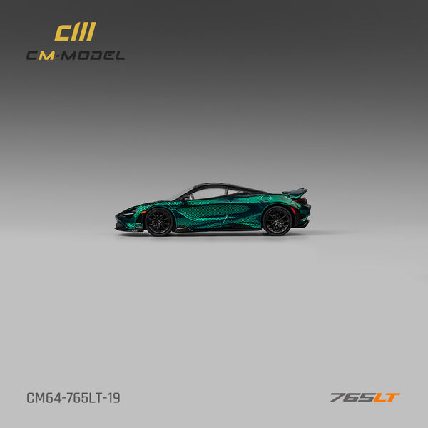 [CM MODEL] 1:64 Mclaren 765LT Chrome Green Full Carbon