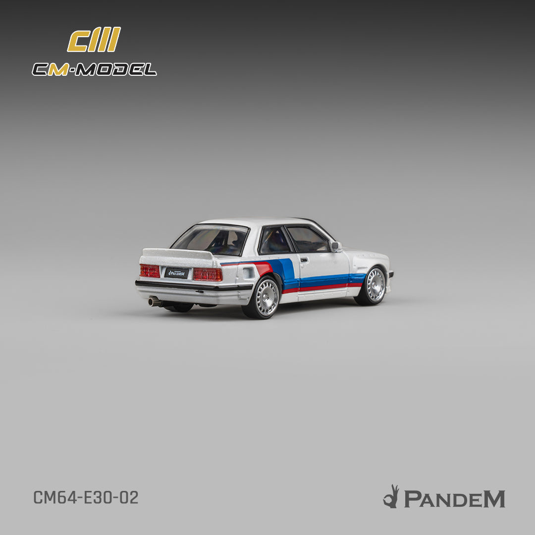 [CM MODEL] 1:64 Pandem M3 E30 Alpine White With M Tri-Stripes - Toy Space Diecast Online Store Singapore