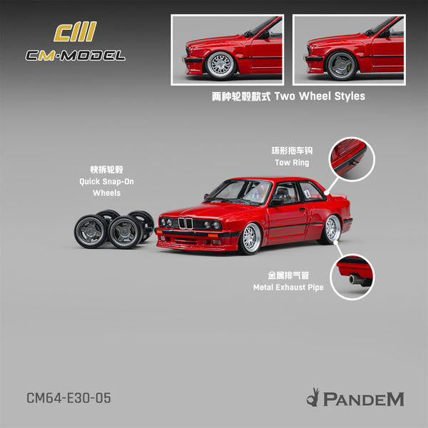 [CM MODEL] 1:64 Pandem M3 E30 Bright Red