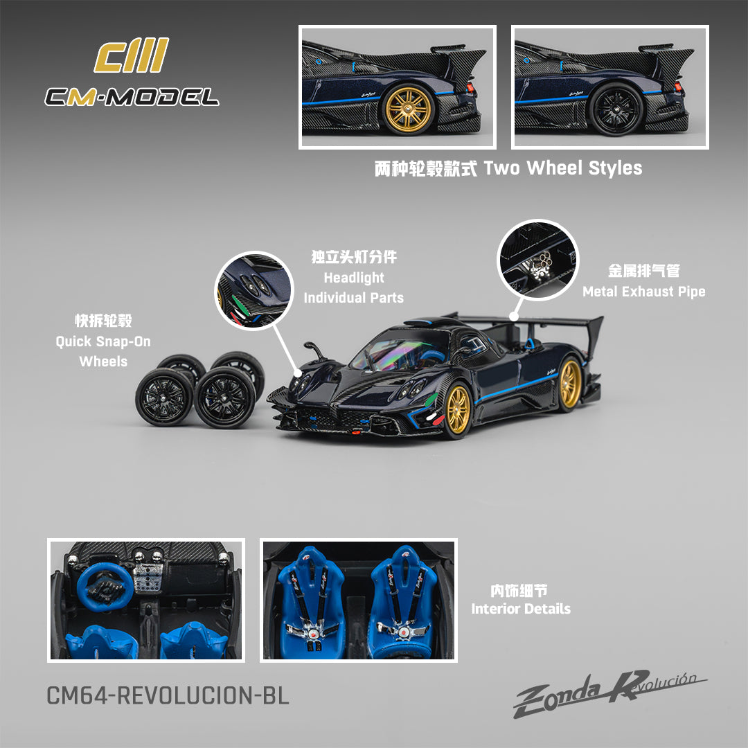 [CM MODEL] 1:64 Pagani Zonda Revlucion Metallic Blue