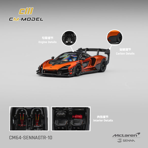 [CM MODEL] 1:64 Mclaren Senna GTR Volcano Orange