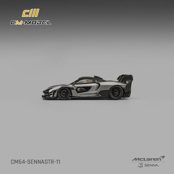 [CM MODEL] 1:64 Mclaren SennaGTR Metallic Silver Gray