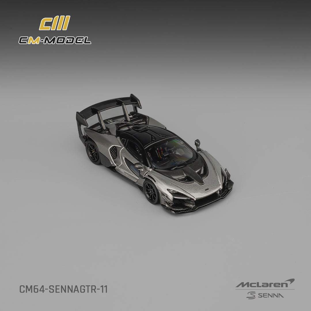 [CM MODEL] 1:64 Mclaren SennaGTR Metallic Silver Gray