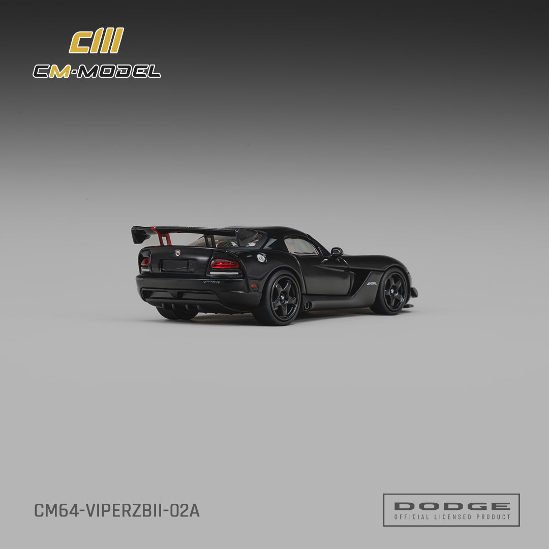 [CM MODEL] 1:64 Dodge Viper ACR (ZBII) Viper Black With Viper Red Racing Stripes