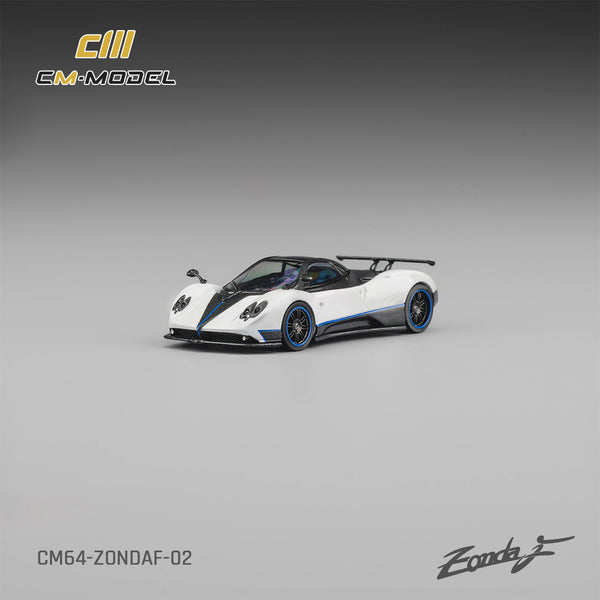 [CM MODEL] 1:64 Pagani Zonda F Pearl White Blue Line
