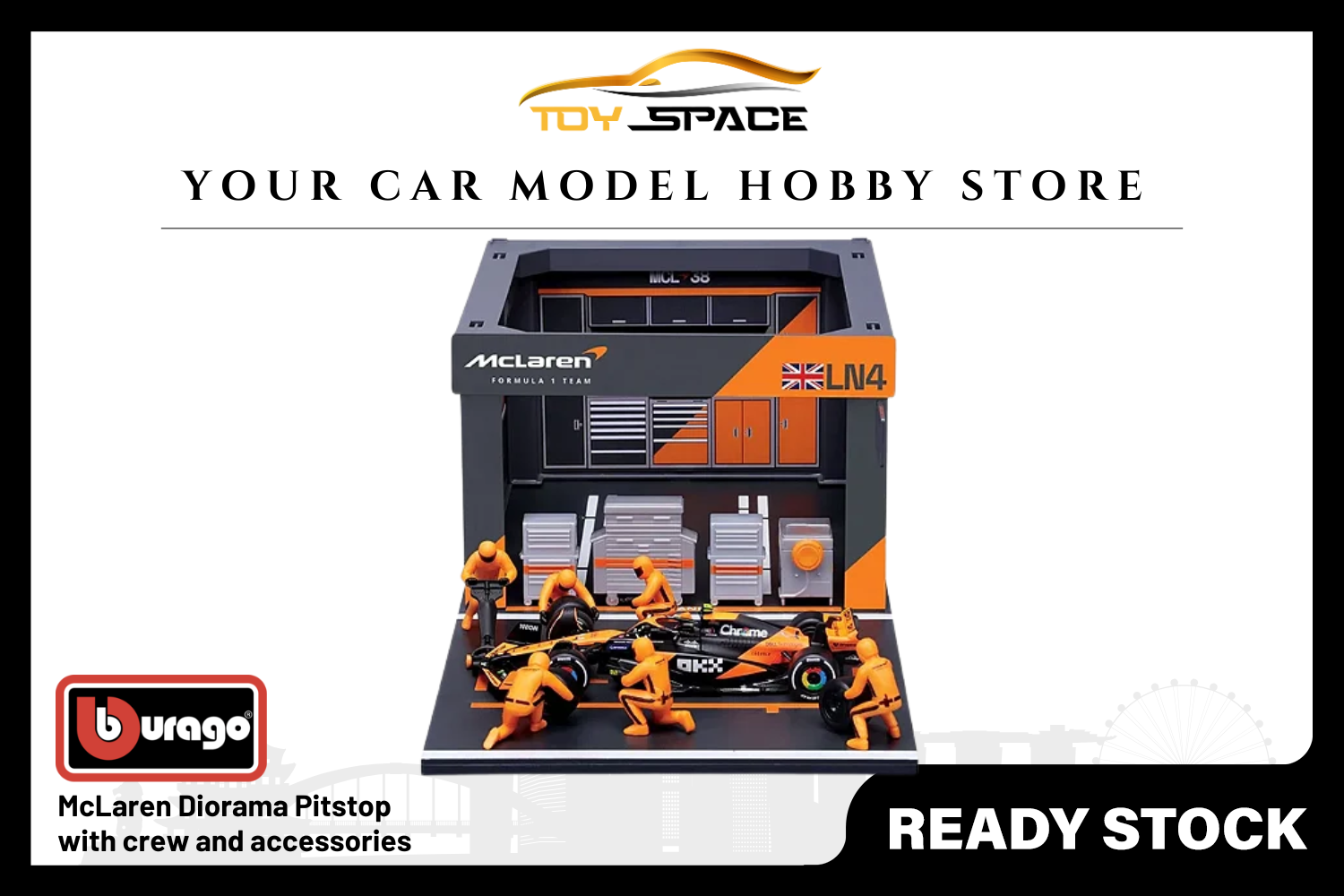 [BBURAGO] 1:43 McLaren Diorama Pitstop Set