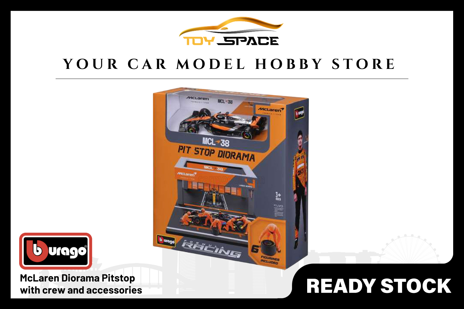 [BBURAGO] 1:43 McLaren Diorama Pitstop Set