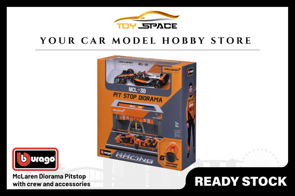 [BBURAGO] 1:43 McLaren Diorama Pitstop Set
