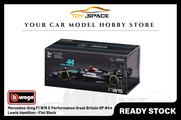 [BBURAGO] 1:43 Mercedes-Amg F1 W15 E Performance Great Britain GP #44 Lewis Hamilton - Flat Black