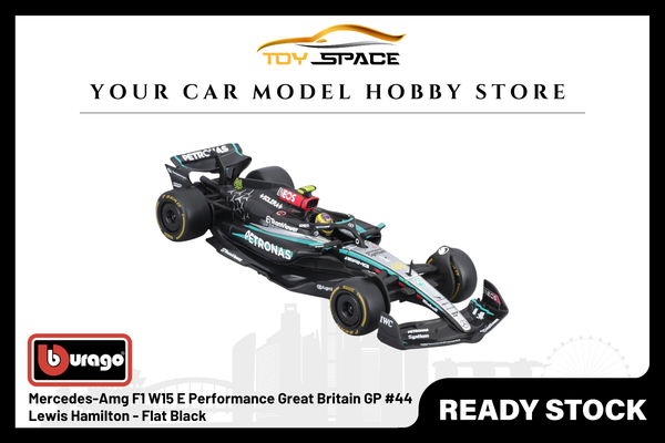 [BBURAGO] 1:43 Mercedes-Amg F1 W15 E Performance Great Britain GP #44 Lewis Hamilton - Flat Black