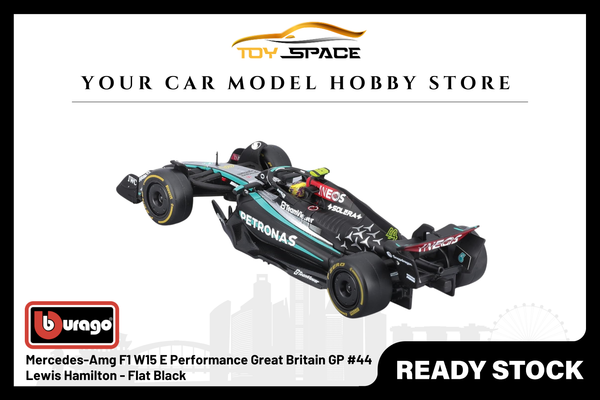 [BBURAGO] 1:43 Mercedes-Amg F1 W15 E Performance Great Britain GP #44 Lewis Hamilton - Flat Black