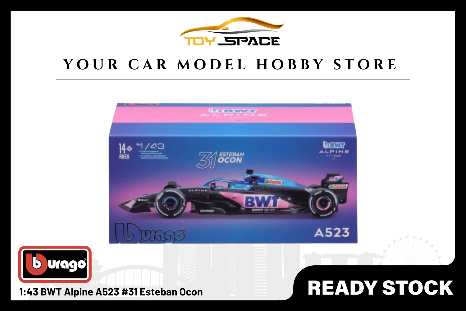 [BBURAGO] 1:43 BWT Alpine A523 #31 Esteban Ocon